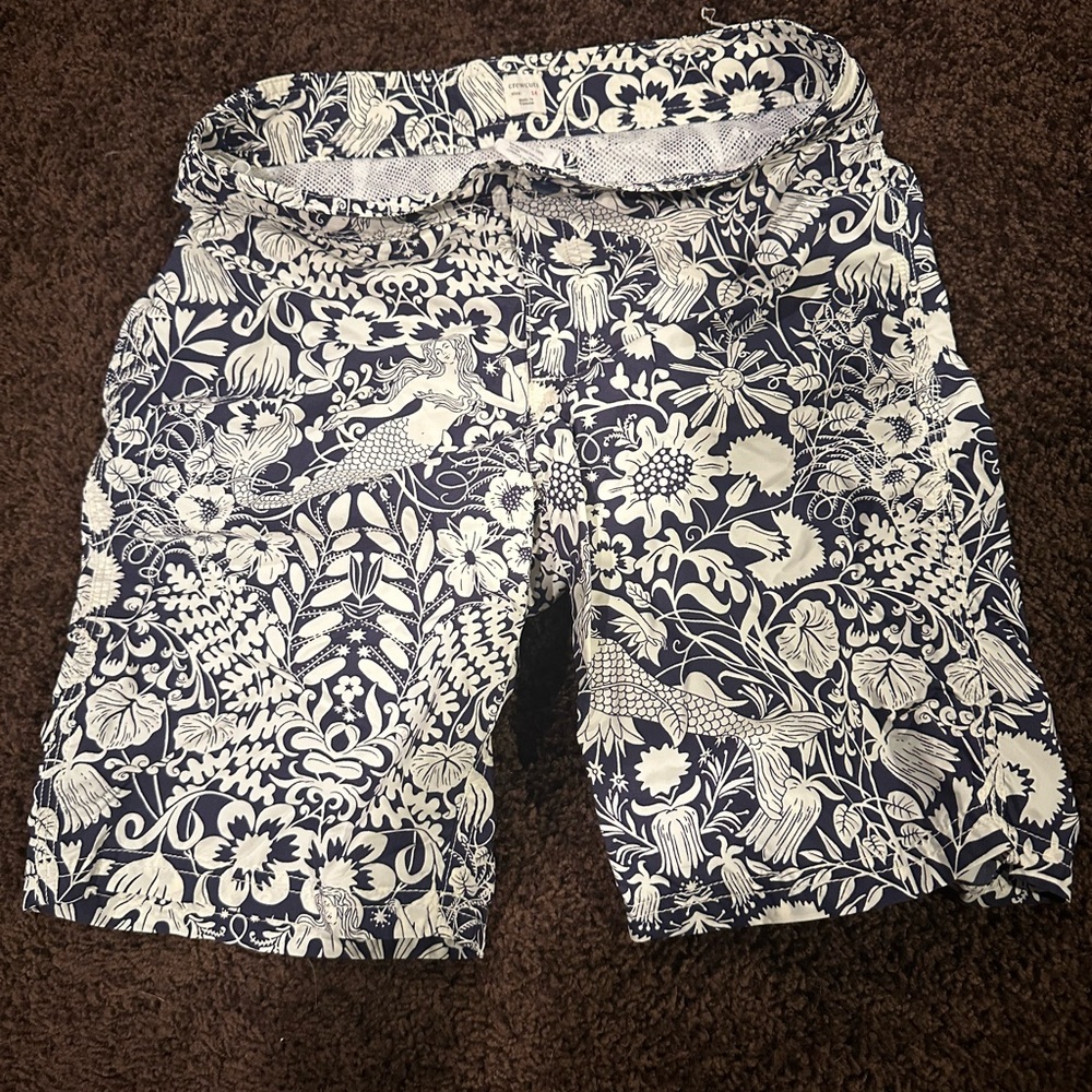 Crewcuts Navy and White Floral Teen Bathing Suit